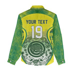 Custom Australia Cricket Women Casual Shirt Aboriginal Kangaroo Southern Cross