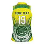 Custom Australia Cricket Women Sleeveless Polo Shirt Aboriginal Kangaroo Southern Cross