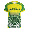 Custom Australia Cricket Women V-Neck T-Shirt Aboriginal Kangaroo Southern Cross