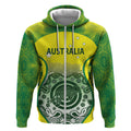 Custom Australia Cricket Zip Hoodie Aboriginal Kangaroo Southern Cross