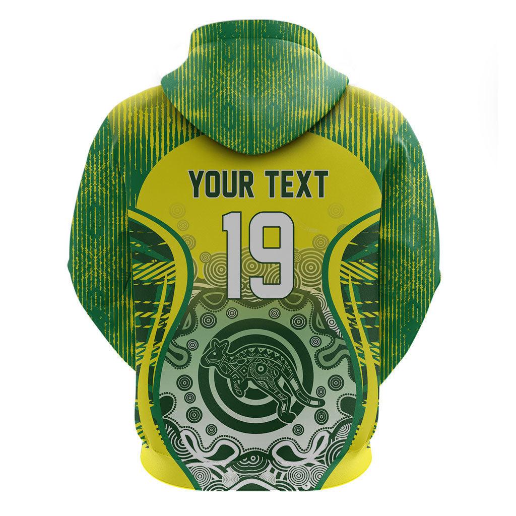 Custom Australia Cricket Zip Hoodie Aboriginal Kangaroo Southern Cross