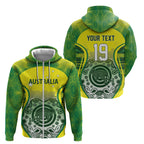 Custom Australia Cricket Zip Hoodie Aboriginal Kangaroo Southern Cross