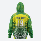 Custom Australia Cricket Zip Hoodie Aboriginal Kangaroo Southern Cross