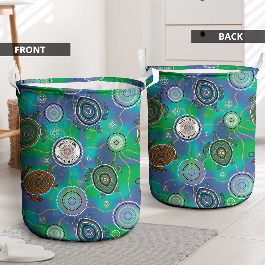 NAIDOC 50 Years of Deadly Laundry Basket Sea Turtle Aboriginal Dot Art