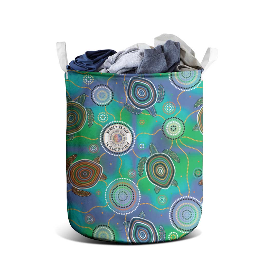 NAIDOC 50 Years of Deadly Laundry Basket Sea Turtle Aboriginal Dot Art