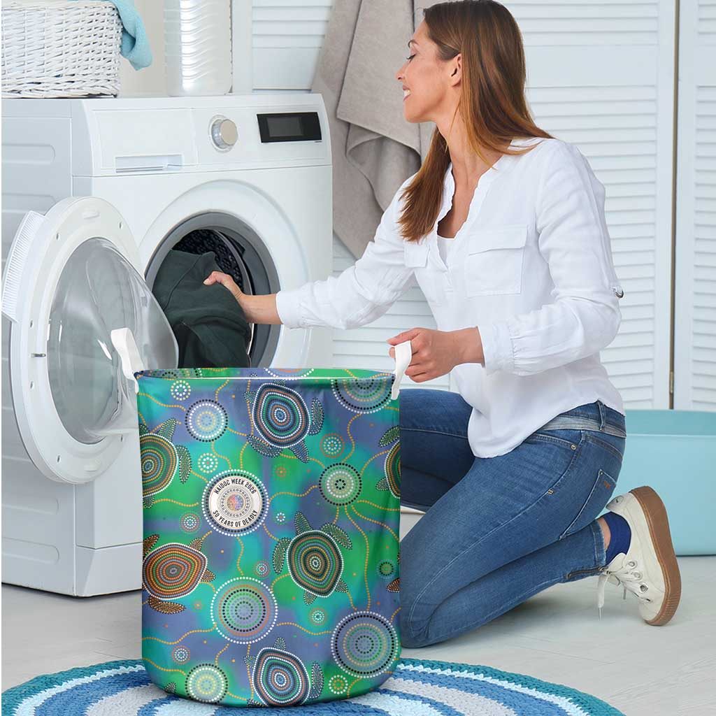 NAIDOC 50 Years of Deadly Laundry Basket Sea Turtle Aboriginal Dot Art