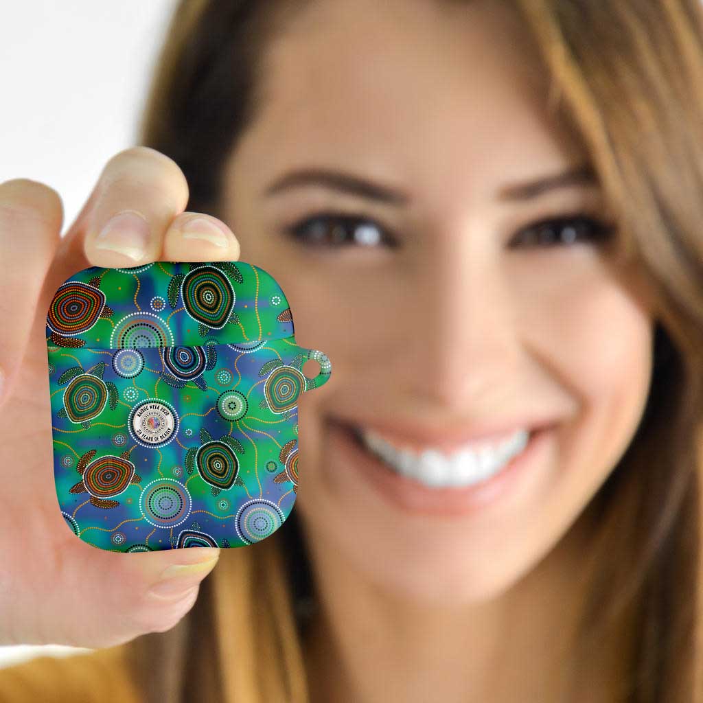 NAIDOC 50 Years of Deadly AirPods Case Sea Turtle Aboriginal Dot Art