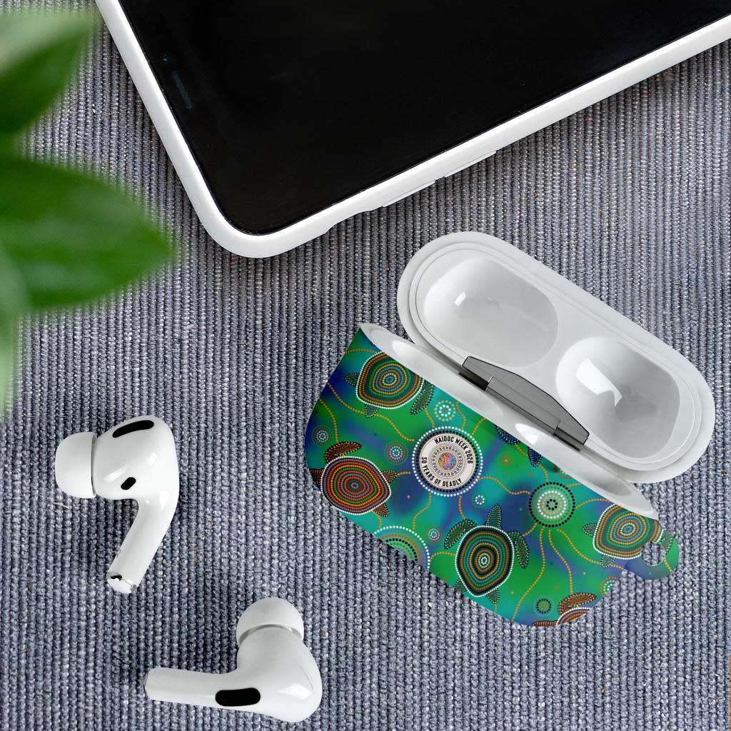 NAIDOC 50 Years of Deadly AirPods Case Sea Turtle Aboriginal Dot Art
