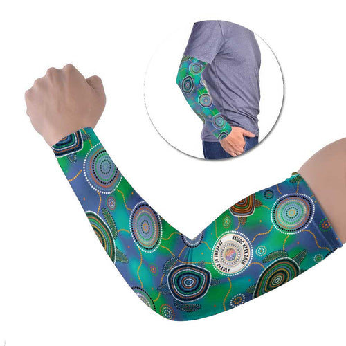 NAIDOC 50 Years of Deadly Arm Sleeves Sea Turtle Aboriginal Dot Art
