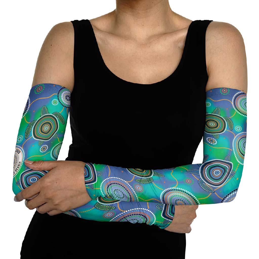 NAIDOC 50 Years of Deadly Arm Sleeves Sea Turtle Aboriginal Dot Art