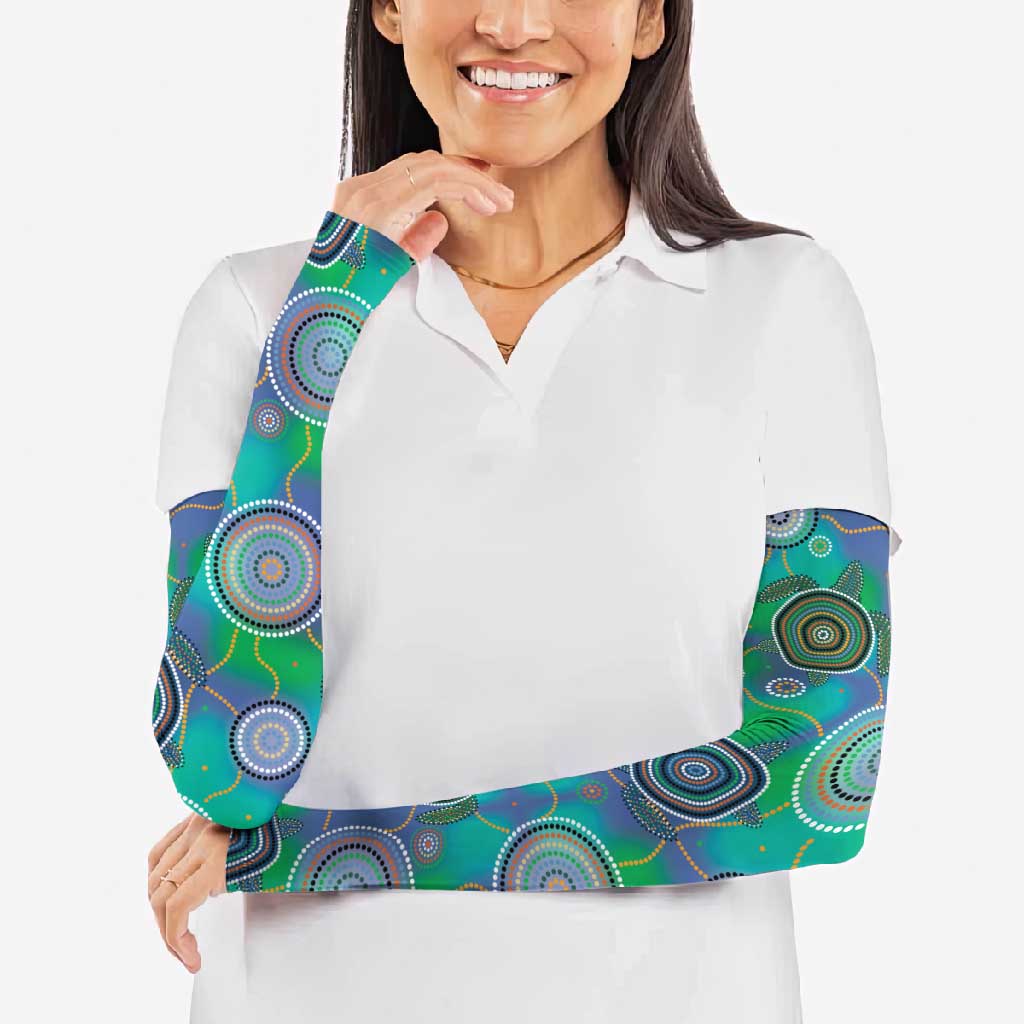 NAIDOC 50 Years of Deadly Arm Sleeves Sea Turtle Aboriginal Dot Art