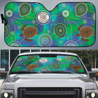 NAIDOC 50 Years of Deadly Auto Sun Shade Sea Turtle Aboriginal Dot Art