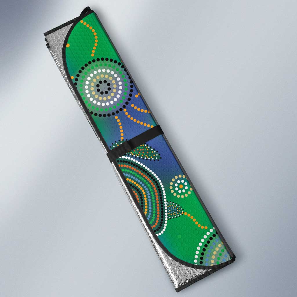 NAIDOC 50 Years of Deadly Auto Sun Shade Sea Turtle Aboriginal Dot Art