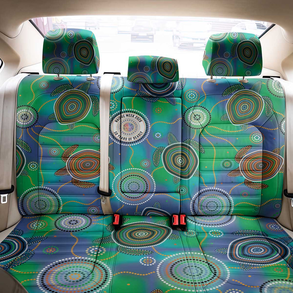 NAIDOC 50 Years of Deadly Back Car Seat Cover Sea Turtle Aboriginal Dot Art
