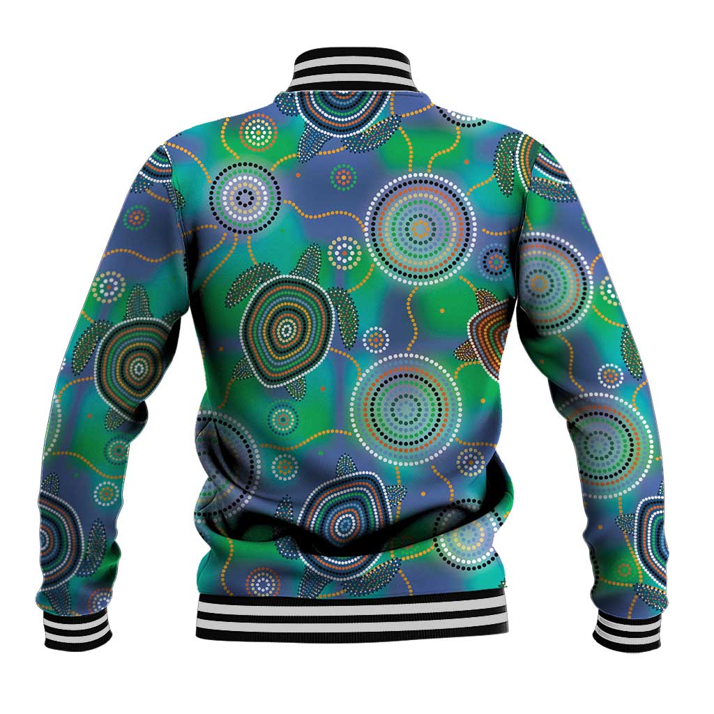 NAIDOC 50 Years of Deadly Baseball Jacket Sea Turtle Aboriginal Dot Art