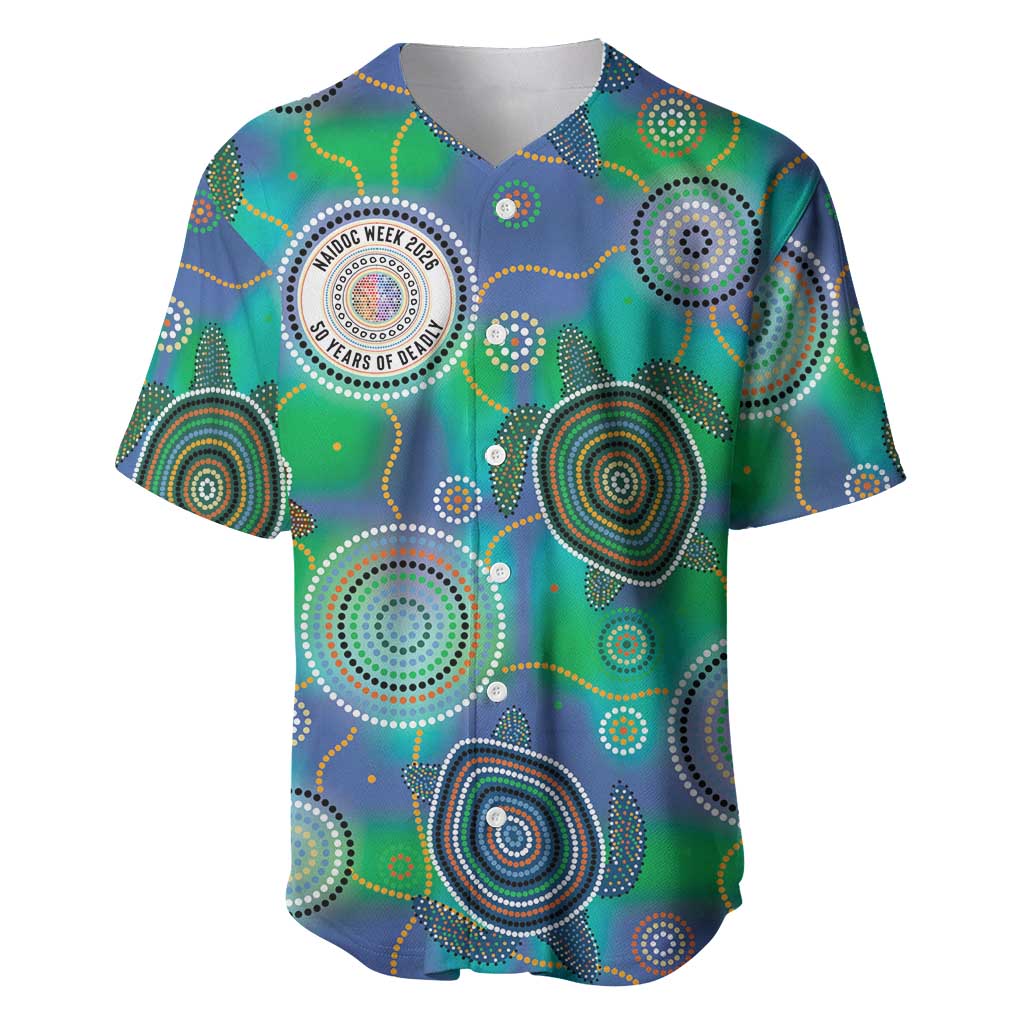 NAIDOC 50 Years of Deadly Baseball Jersey Sea Turtle Aboriginal Dot Art