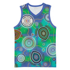 NAIDOC 50 Years of Deadly Basketball Jersey Sea Turtle Aboriginal Dot Art