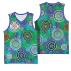 NAIDOC 50 Years of Deadly Basketball Jersey Sea Turtle Aboriginal Dot Art