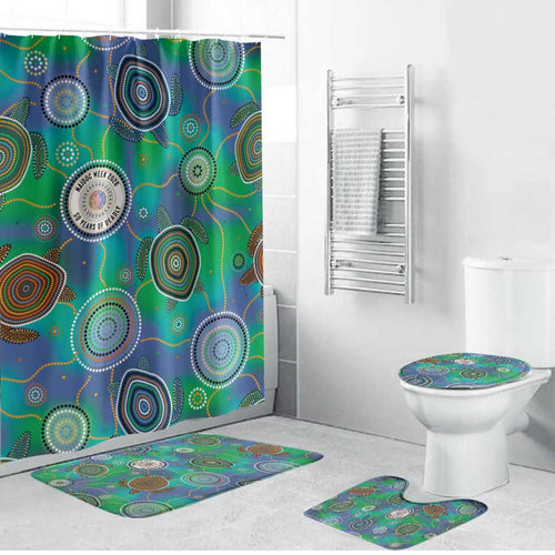 NAIDOC 50 Years of Deadly Bathroom Set Sea Turtle Aboriginal Dot Art