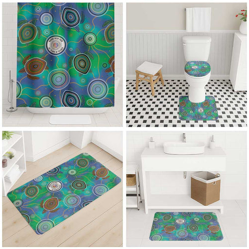 NAIDOC 50 Years of Deadly Bathroom Set Sea Turtle Aboriginal Dot Art