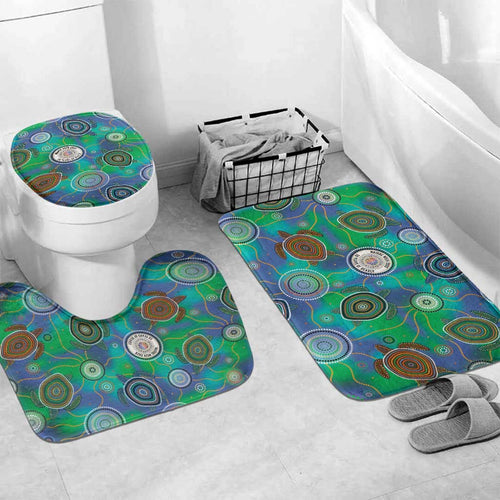 NAIDOC 50 Years of Deadly Bathroom Set Sea Turtle Aboriginal Dot Art