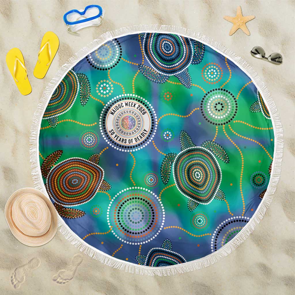NAIDOC 50 Years of Deadly Beach Blanket Sea Turtle Aboriginal Dot Art