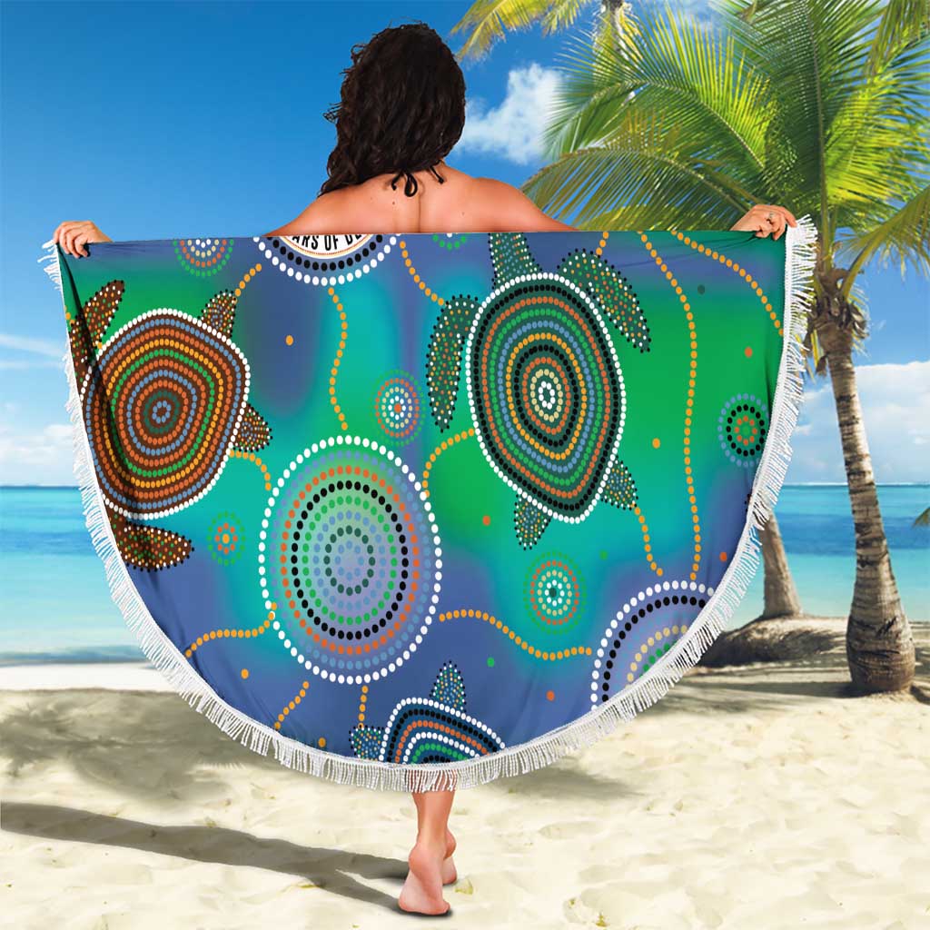 NAIDOC 50 Years of Deadly Beach Blanket Sea Turtle Aboriginal Dot Art