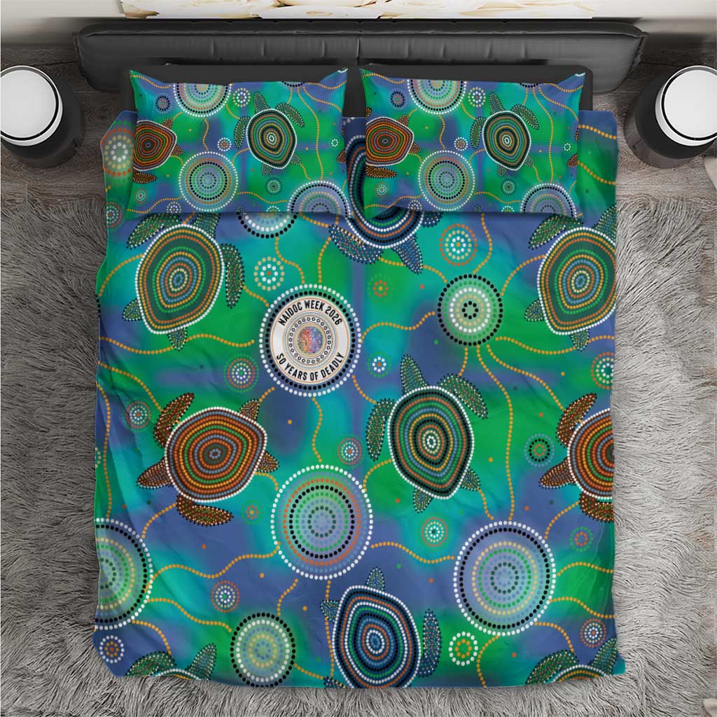NAIDOC 50 Years of Deadly Bedding Set Sea Turtle Aboriginal Dot Art