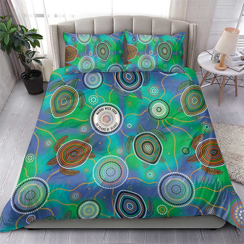 NAIDOC 50 Years of Deadly Bedding Set Sea Turtle Aboriginal Dot Art