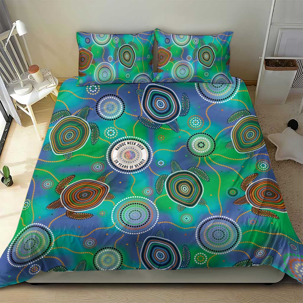 NAIDOC 50 Years of Deadly Bedding Set Sea Turtle Aboriginal Dot Art
