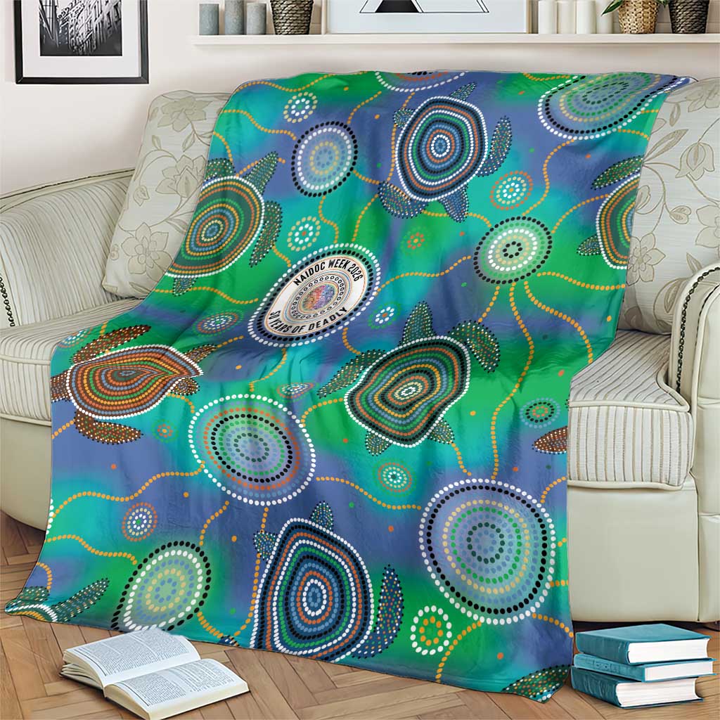 NAIDOC 50 Years of Deadly Blanket Sea Turtle Aboriginal Dot Art