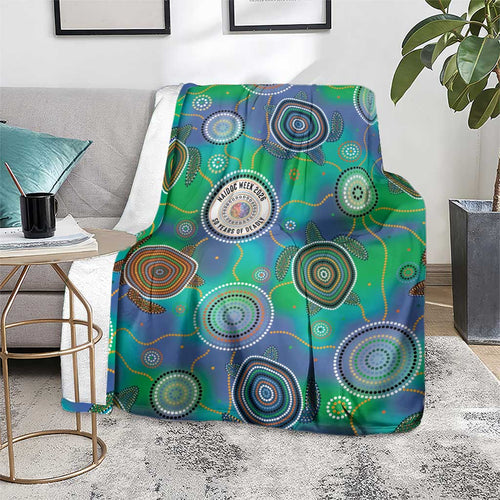 NAIDOC 50 Years of Deadly Blanket Sea Turtle Aboriginal Dot Art