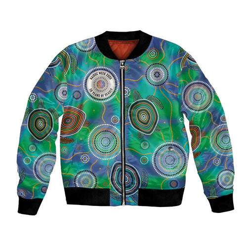 NAIDOC 50 Years of Deadly Bomber Jacket Sea Turtle Aboriginal Dot Art