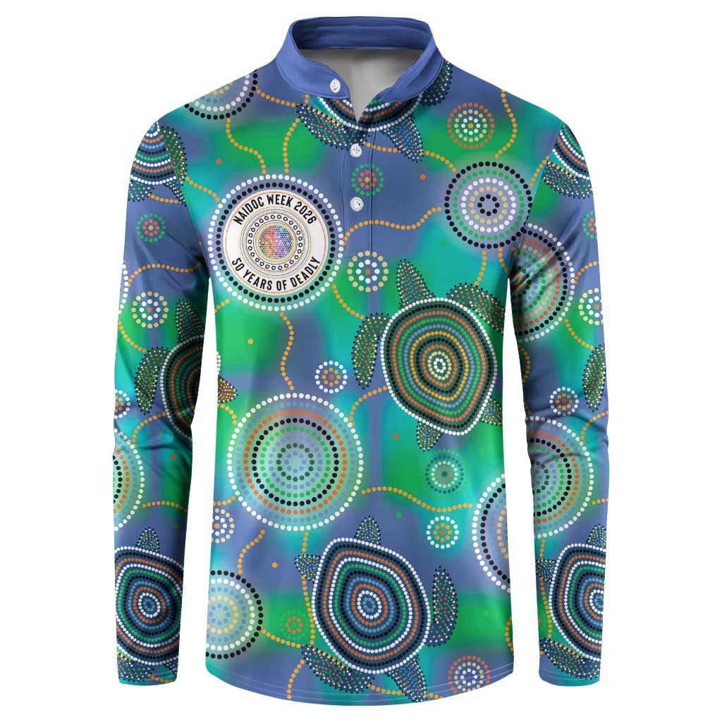 NAIDOC 50 Years of Deadly Button Sweatshirt Sea Turtle Aboriginal Dot Art