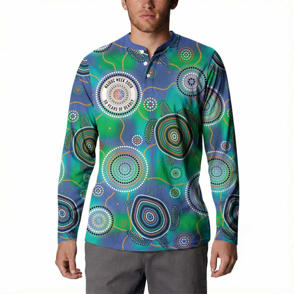 NAIDOC 50 Years of Deadly Button Sweatshirt Sea Turtle Aboriginal Dot Art