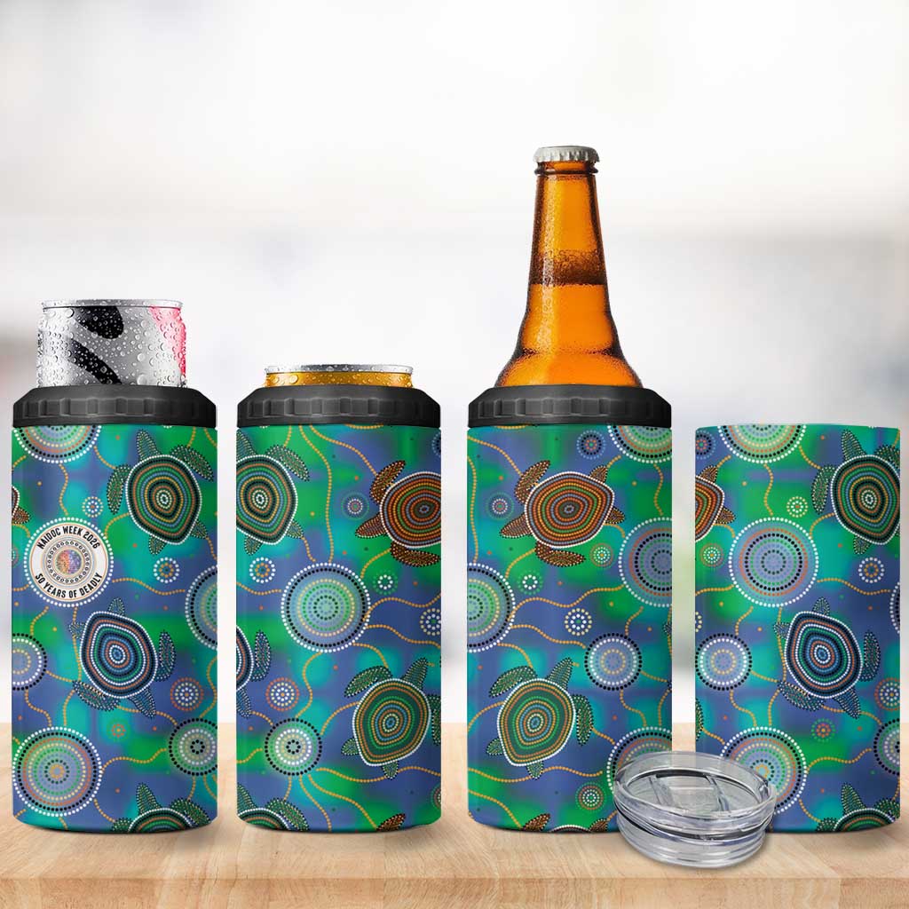 NAIDOC 50 Years of Deadly 4 in 1 Can Cooler Tumbler Sea Turtle Aboriginal Dot Art