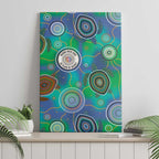 NAIDOC 50 Years of Deadly Canvas Wall Art Sea Turtle Aboriginal Dot Art