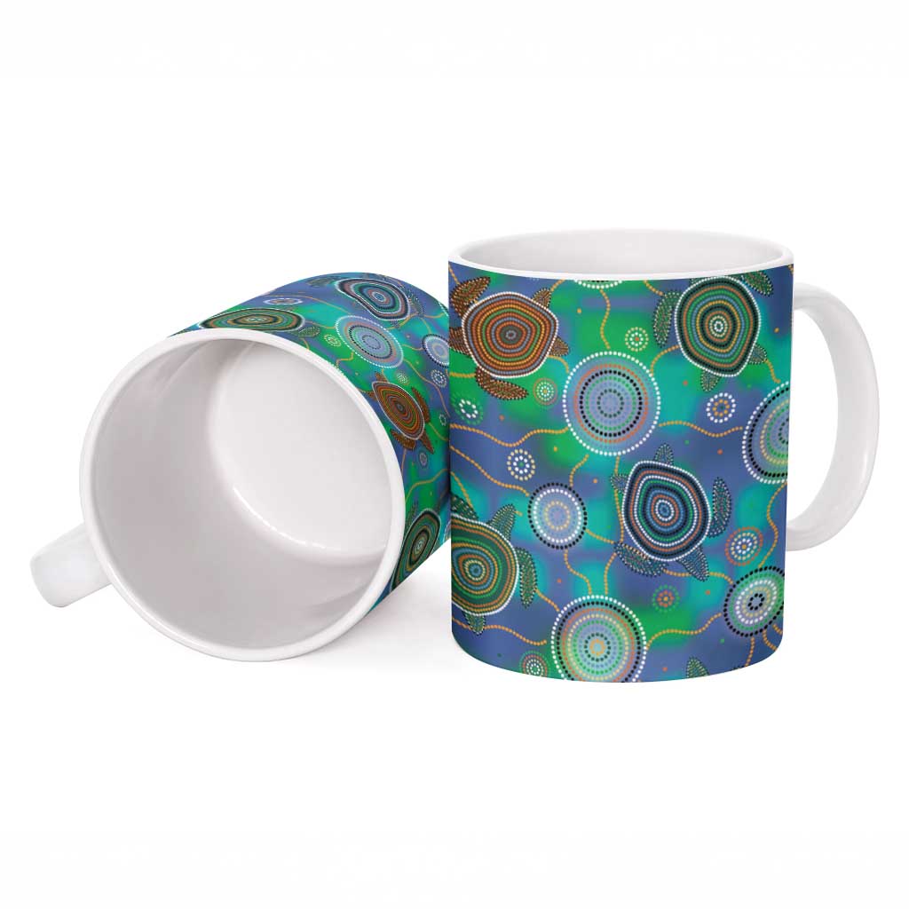 NAIDOC 50 Years of Deadly Ceramic Mug Sea Turtle Aboriginal Dot Art