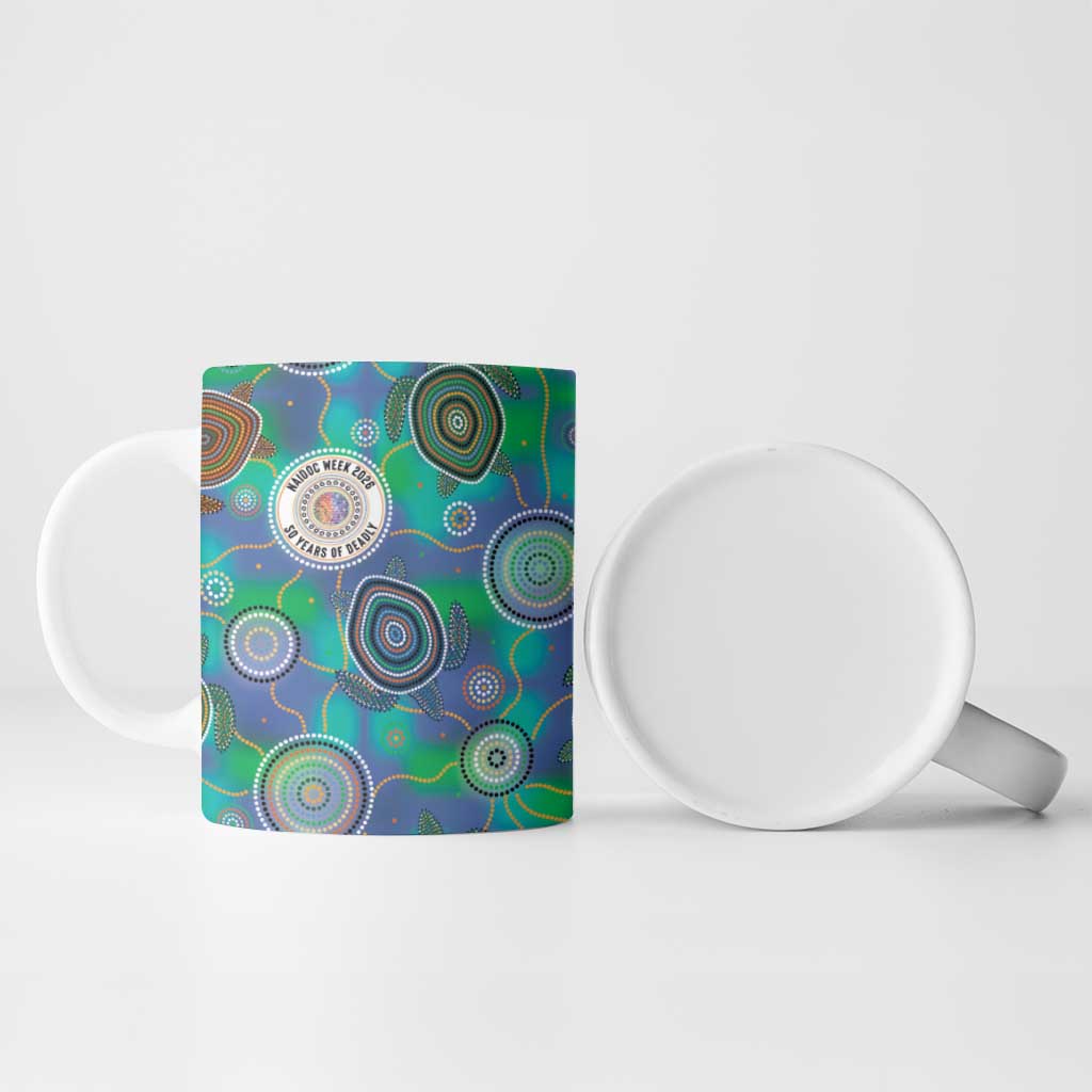 NAIDOC 50 Years of Deadly Ceramic Mug Sea Turtle Aboriginal Dot Art