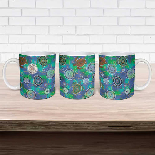NAIDOC 50 Years of Deadly Ceramic Mug Sea Turtle Aboriginal Dot Art