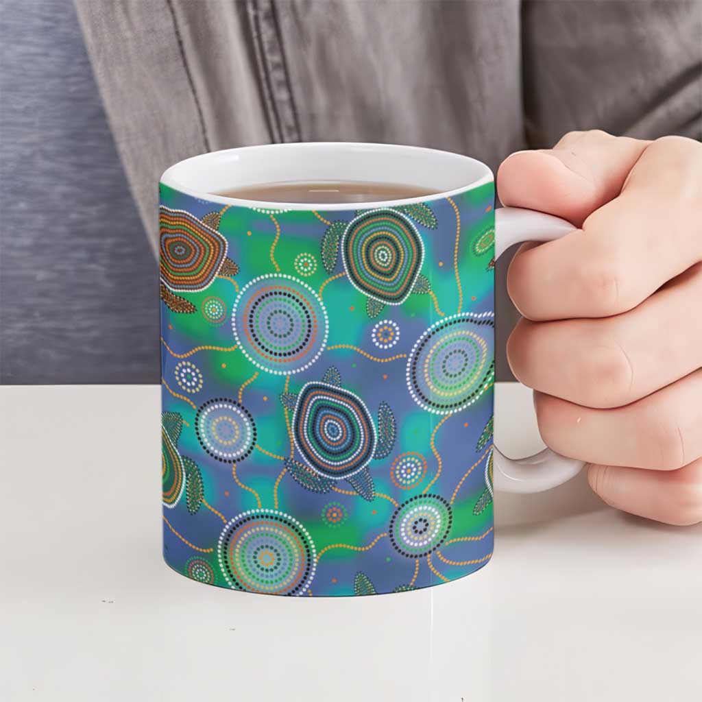 NAIDOC 50 Years of Deadly Ceramic Mug Sea Turtle Aboriginal Dot Art