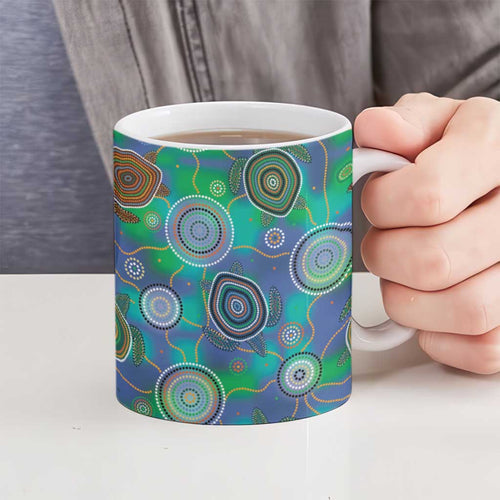 NAIDOC 50 Years of Deadly Ceramic Mug Sea Turtle Aboriginal Dot Art