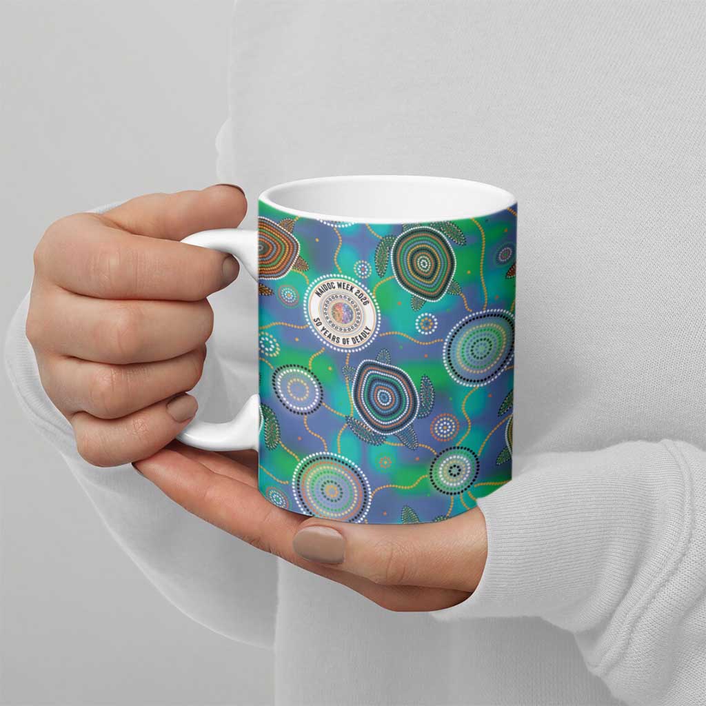 NAIDOC 50 Years of Deadly Ceramic Mug Sea Turtle Aboriginal Dot Art