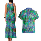NAIDOC 50 Years of Deadly Couples Matching Tank Maxi Dress and Hawaiian Shirt Sea Turtle Aboriginal Dot Art