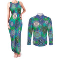 NAIDOC 50 Years of Deadly Couples Matching Tank Maxi Dress and Long Sleeve Button Shirt Sea Turtle Aboriginal Dot Art