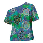 NAIDOC 50 Years of Deadly Cross Shoulder Shirt Sea Turtle Aboriginal Dot Art