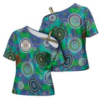 NAIDOC 50 Years of Deadly Cross Shoulder Shirt Sea Turtle Aboriginal Dot Art