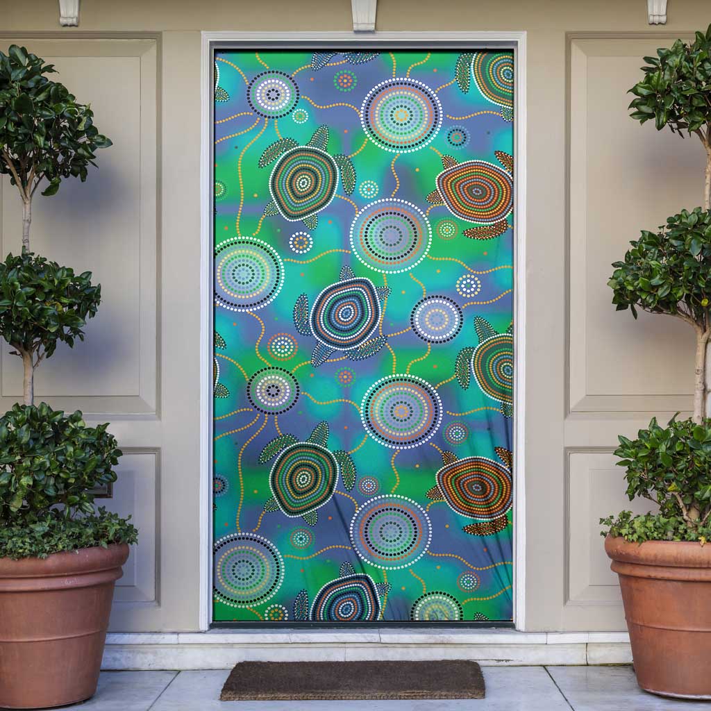 NAIDOC 50 Years of Deadly Door Cover Sea Turtle Aboriginal Dot Art