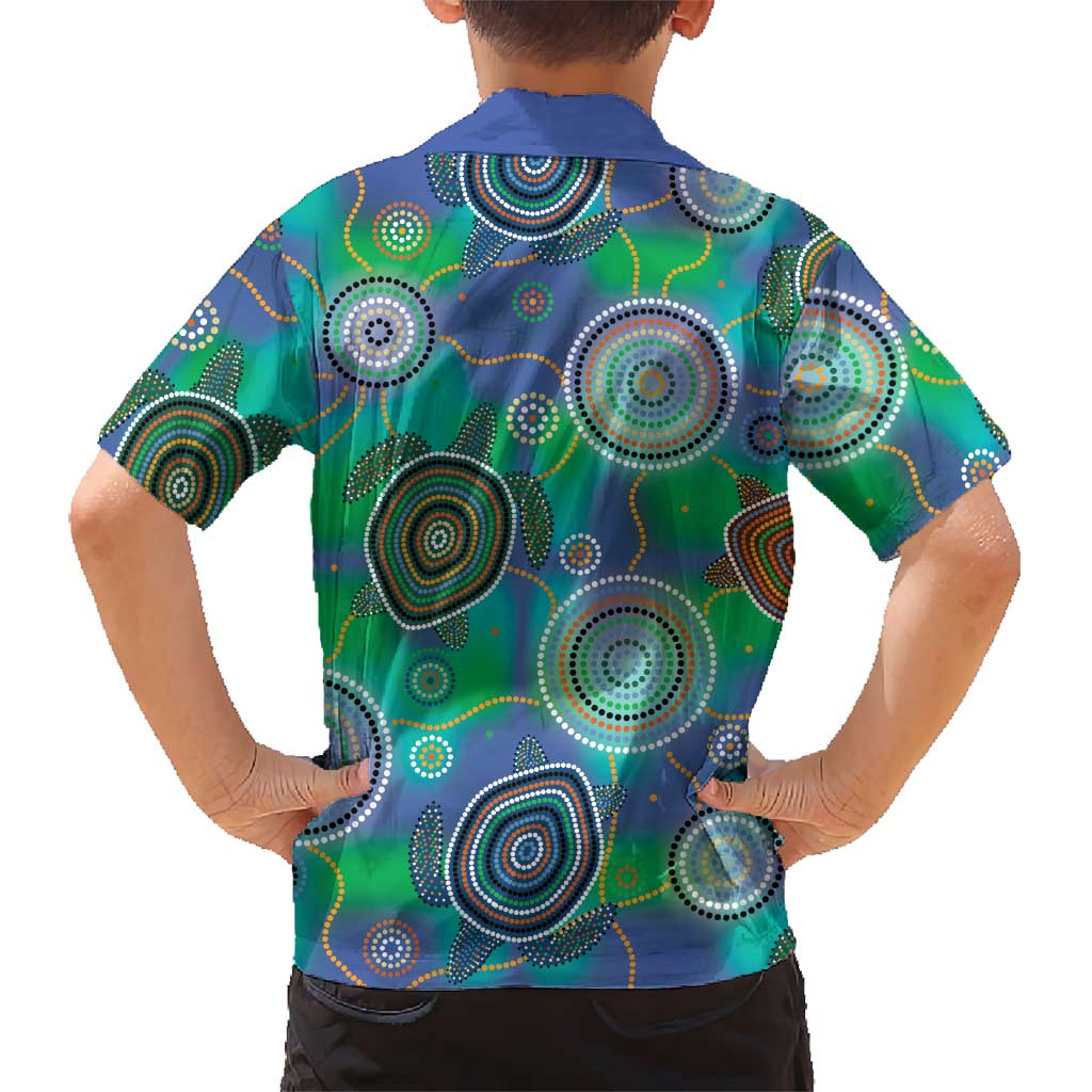 NAIDOC 50 Years of Deadly Family Matching Long Sleeve Bodycon Dress and Hawaiian Shirt Sea Turtle Aboriginal Dot Art