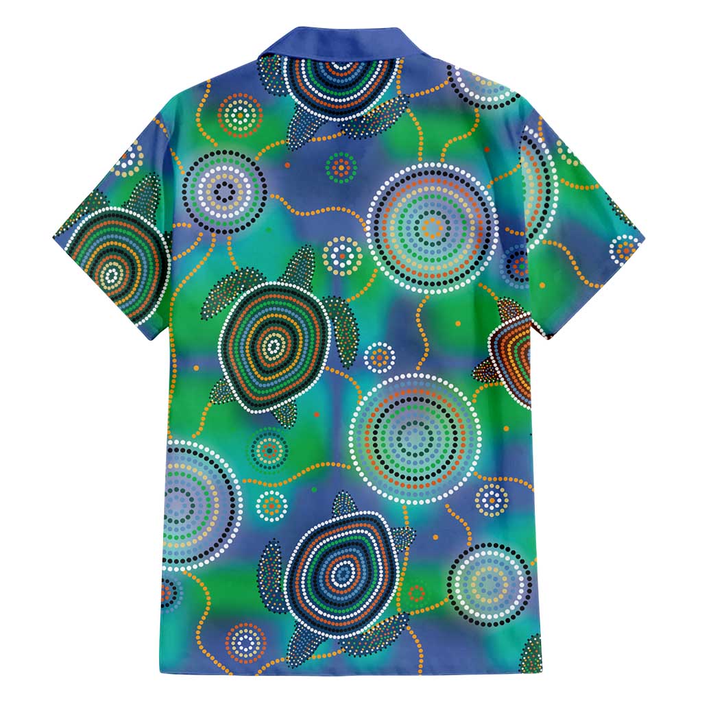 NAIDOC 50 Years of Deadly Family Matching Long Sleeve Bodycon Dress and Hawaiian Shirt Sea Turtle Aboriginal Dot Art